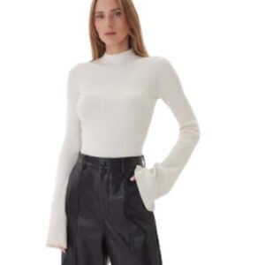Pulover dama -  poliamida/viscoza - ecru -