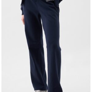 Pantaloni de trening cu croiala dreapta si detaliu logo - Bleumarin