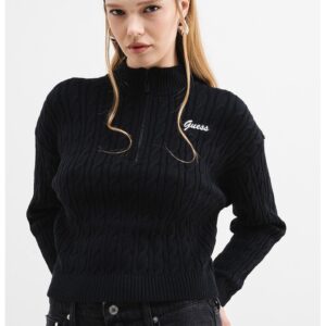 Pulover cu model torsade - Negru