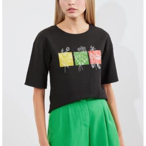 Tricou HiCCUP cu imprimeu - Negru