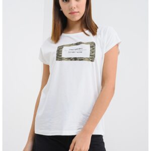 Tricou din bumbac organic Sira - Negru/Alb optic/Verde sparanghel