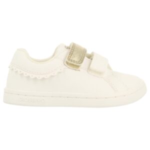 Pantofi sport din piele ecologica cu velcro - Alb
