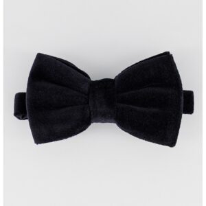 Papion din bumbac cu aspect de catifea - Negru