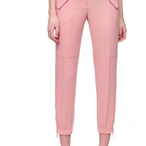 Pantaloni crop cu talie medie -