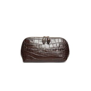 Portfard piele -  St. Tropez - croco maro - 23 x 8 x 14 cm
