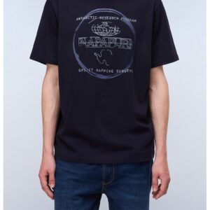 Tricou din bumbac cu imprimeu logo - Albastru ultramarin/Albastru pal
