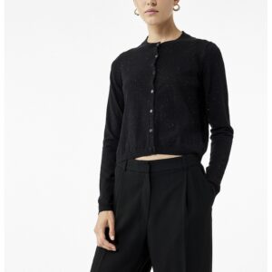 Cardigan uni tricotat - Negru