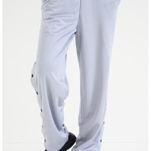 Pantaloni de trening ampli cu slituri cu capse pe glezna Nicole - Gri deschis