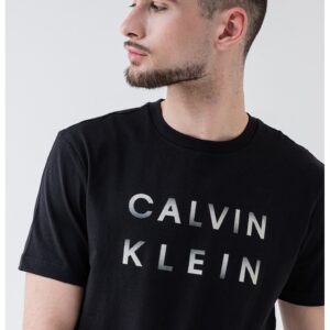 Tricou din bumbac cu imprimeu logo - Negru