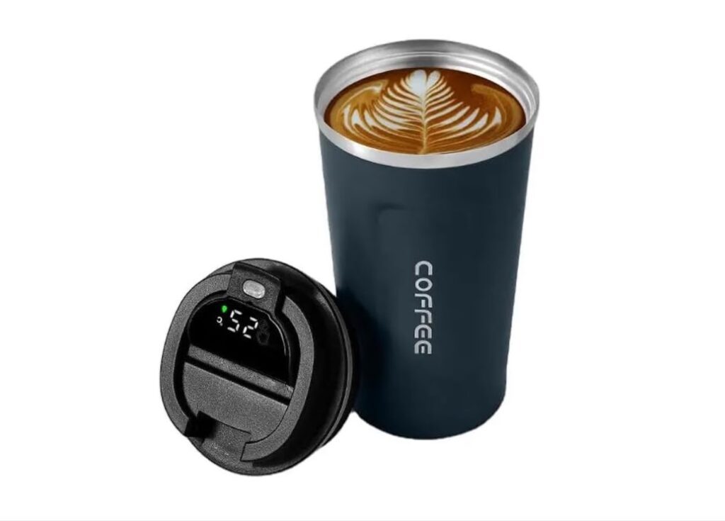 Cana Termica, SINBINTA, 500ml, Otel inoxidabil, Rezistent la rugina si la scurgeri, Display led afisare temperatura