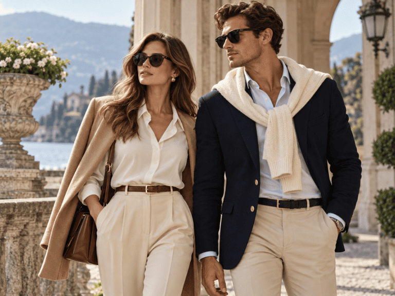 Lake Como Couple in Classic Elegance
