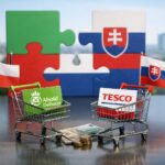 Ilustrație editorială pentru Ahold Delhaize preia afacerile Tesco din Cehia și Slovacia, acord în așteptarea aprobărilor. Generat cu AI.