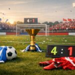 Ilustrație editorială pentru Napoli câștigă la Monza, 4-1, în Serie A. Generat cu AI.