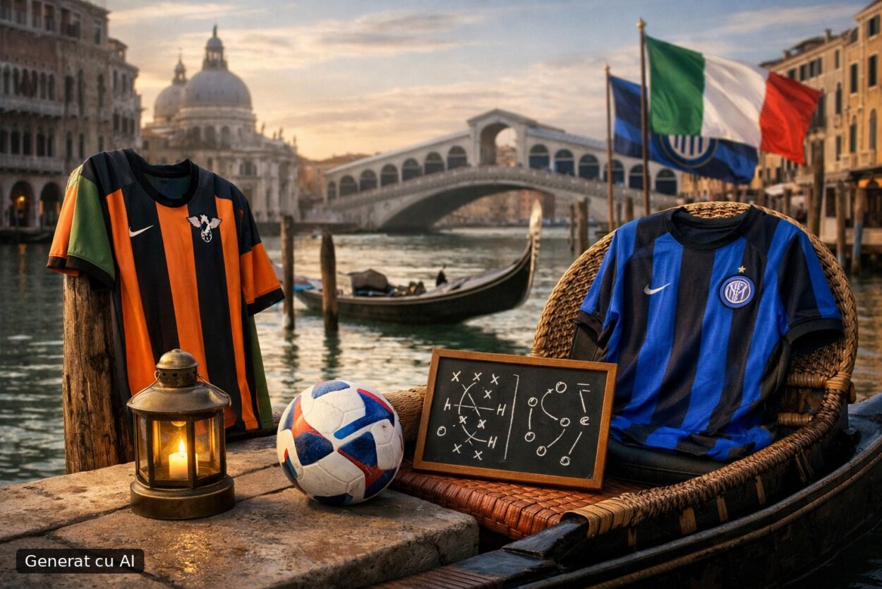 Ilustrație editorială pentru Venezia vs Inter are loc azi în Serie A: live și echipele de start oficiale. Generat cu AI.